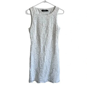Lauren Ralph Lauren White Lace Sleeveless Mini Dress Womens Size 8